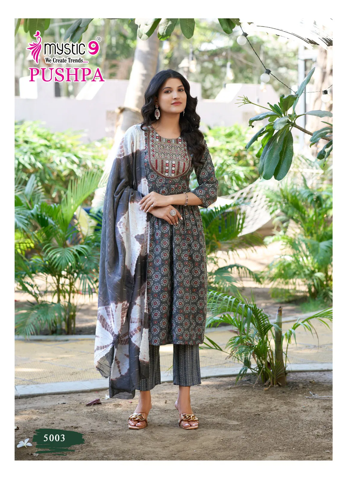 Pushpa Vol 5 by Mystic 9 Rayon Kurti Bottom With Dupatta Wholesalers In Delhi
